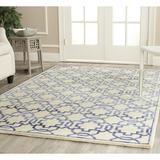 Brown/Indigo/White Area Rug - Safavieh Mosaic Geometric Hand Knotted Wool Purple/Cream Area Rug Viscose/Wool in Brown/Indigo/White | Wayfair