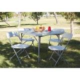 Office Star Products 36" Square Folding Table Portable w/ 4 Chairs Plastic/Resin/Metal in Gray, Size 29.0 H x 36.0 W x 36.0 D in | Wayfair PCT-05