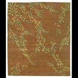 Artisan Carpets Floral Hand-Knotted Wool/Silk Area Rug Silk/Wool in Blue/Brown, Size 72.0 W x 0.33 D in | Wayfair 827.T104...0609