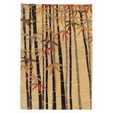 Artisan Carpets Bamboo Floral Hand-Knotted Wool/Silk Beige/Black/Gray Area Rug Wool in Black/Gray/White, Size 72.0 W x 0.38 D in | Wayfair
