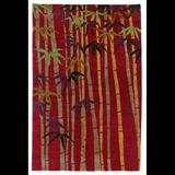 Artisan Carpets Bamboo Floral Hand-Knotted Wool/Silk Gray/Area Rug Silk/Wool in Red, Size 72.0 W x 0.38 D in | Wayfair 834.205....0609