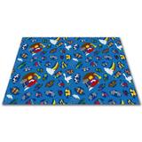 Kid Carpet Noah's Animal Friends Handmade Tufted Rug Nylon in Blue, Size 144.0 H x 0.25 D in | Wayfair FE771-90A