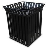 Witt Oakley Receptacle 36 Gallon Trash Can Stainless Steel in Gray, Size 32.75 H x 28.0 W x 28.0 D in | Wayfair M3601-SQ-FT-SLV