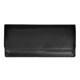 Royce Leather RFID-Blocking Saffiano Clutch, Black