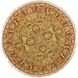 White Area Rug - Alcott Hill® Albirda Hand-Knotted Wool Yellow/Red/Green Area Rug Wool in White, Size 24.0 W x 0.5 D in | Wayfair