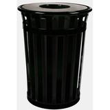 Witt Oakley Stadium Series SMB Receptacle Trash Can Stainless Steel in Black, Size 36.0 H x 23.0 W x 23.0 D in | Wayfair M3601-FT-BK