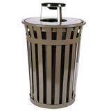 Witt Oakley Receptacle Trash Can Stainless Steel in Green, Size 44.25 H x 23.0 W x 23.0 D in | Wayfair M2401-RC-GN