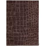Calvin Klein Canyon Abstract Hand-Knotted Marsh Peat Area Rug Viscose in Black/Brown, Size 90.0 H x 30.0 W x 0.5 D in | Wayfair 099446068903