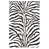 Black/Brown/White Indoor Area Rug - Acura Rugs Contempo Animal Print Handmade Tufted Wool White/Black Area Rug Wool in Black/Brown/White | Wayfair