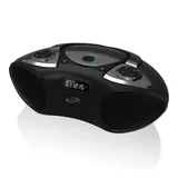 iLive Portable Wireless Bluetooth CD Boombox, Black