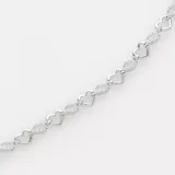 Sterling Silver 1/10-ct. T.W. Diamond Heart Link Bracelet, Women's, White