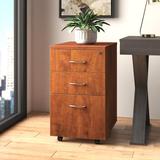 Lorell Essentials 3-Drawer Mobile Vertical Filing Cabinet Wood in Brown/Red, Size 28.25 H x 16.0 W x 22.0 D in | Wayfair 69430