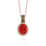 Le Vian® Women's 14k Strawberry Gold Neon Tangerine Fire Opal® and Chocolate Diamond®and Vanilla Diamond® Pendant - Belk Exclusive