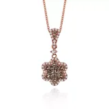 Le Vian® Chocolate Diamond® And Vanilla Diamond™ Flower Pendant In 14K Strawberry Gold, Gold, 18 In