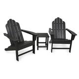 POLYWOOD® Long Island 3 Piece Seating Group Plastic in Black | Wayfair PWS183-1-BL