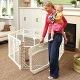 Toddleroo by Northstates Superyard Traveller Panel Play Yard Plastic in Brown/Gray, Size 26.0 H x 18.5 W x 18.5 D in | Wayfair 8779