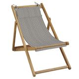 Classic Beach Folding Chair Canopy Stripe Navy/Sand Sunbrella - Ballard Designs