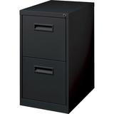 Lorell Fortress 2-Drawer Mobile Vertical Filing Cabinet Metal/Steel in Black, Size 28.0 H x 15.0 W x 20.0 D in | Wayfair 67741
