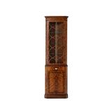 Theodore Alexander Essential Georgian England Lighted Corner China Cabinet Wood in Brown/Red, Size 82.75 H x 24.25 W x 14.25 D in | Wayfair