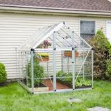 Canopia by Palram Snap & Grow 6' W x 8' D Hobby Greenhouse Aluminum/Polycarbonate Panels in Gray, Size 82.5 H x 72.0 W x 108.8 D in | Wayfair