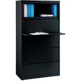 Lorell Fortress 5-Drawer Lateral Filing Cabinet Metal/Steel in Black, Size 67.7 H x 36.0 W x 18.6 D in | Wayfair 60551