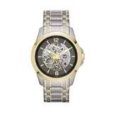 Relic by Fossil Men's Two Tone Stainless Steel Automatic Skeleton Watch, Size: Large, Multicolor