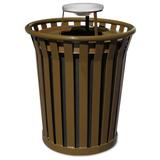 Witt Wydman Receptacle 36 Gallon Trash Can Stainless Steel in Brown, Size 39.75 H x 28.5 W x 28.5 D in | Wayfair WC3600-AT-BN
