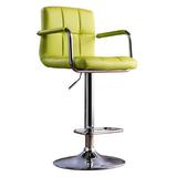 Hokku Designs Swivel Adjustable Height Bar Stool Upholstered/Leather/Metal/Faux leather in Green, Size 19.0 W x 20.25 D in | Wayfair JEG-CS7028MN