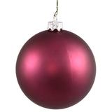 Vickerman 35113 - 6" Plum Matte Ball Christmas Tree Ornament (4 pack) (N591526DMV)