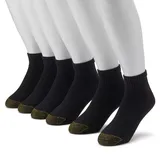 Men's GOLDTOE 6-pk. Cushioned 1/4-Crew Socks, Size: 6-12, Black