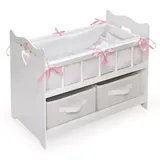 Badger Basket Doll Crib and Basket Set, White