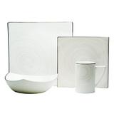 Red Vanilla Orbit 16 Piece Bone China Dinnerware Set, Service for 4 Bone China/Ceramic in White | Wayfair OR200-116