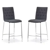 Zuo Modern 2-piece Uppsala Counter Chair Set, Dark Grey