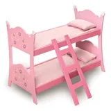 Badger Basket Blossoms & Butterflies Doll Bunk Bed with Ladder, Multicolor