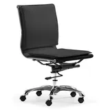 Zuo Modern Lider Plus Armless Desk Chair, Black