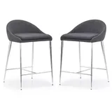 Zuo Modern 2-piece Reykjavik Counter Chair Set, Dark Grey