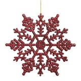 Vickerman 21442 - 4" Burgundy Glitter Snowflake Christmas Tree Ornament (24 pack) (M101405)