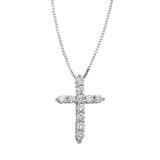 "1/4 Carat T.W. IGL Certified Diamond 14k Gold Cross Pendant Necklace, Women's, Size: 18"", White"