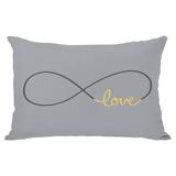 One Bella Casa Infinite Love Rectangular Pillow Cover & Insert Polyester/Polyfill blend in Gray, Size 14.0 H x 20.0 W x 3.0 D in 70929PL42 Wayfair