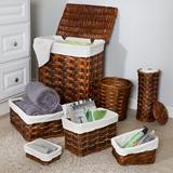 Honey Can Do Wicker Laundry Set Metal in Brown/Red, Size 33.5 H x 15.0 W x 15.0 D in | Wayfair HMP-01866