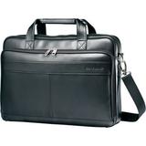 Samsonite Leather Slim Brief with 15.6" Laptop Pocket (Black) 48073-1041