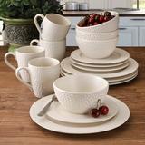 Gourmet Basics by Mikasa Hayes 16 Piece Dinnerware Set, Service for 4 Ceramic/Earthenware/Stoneware in White | Wayfair 5142715