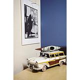 Old Modern Handicrafts Fords Woody-Look Country Squire Car w/ Kayak Metal in Blue/White, Size 6.5 H x 5.5 W x 13.5 D in | Wayfair AJ019
