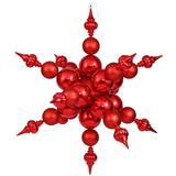 Vickerman 24753 - 39" Red Shiny Glitter Radical Snowflake Christmas Tree Ornament (N115203)