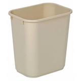 TOUGH GUY 4PGN3 3-1/2 Gal Plastic Rectangular Wastebasket, Beige