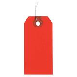 ZORO SELECT 1GYZ4 2-5/8" x 5-1/4" Fluorescent Red Paper Wire Tag, Pk1000