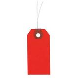 ZORO SELECT 4WKX1 2-3/8" x 4-3/4" Red Paper Wire Tag, Includes 12" Wire, Pk1000