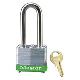 MASTER LOCK 3LHGRN Lockout Padlock,KD,Green,1-1/4"H