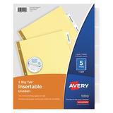 AVERY 7278211110 Avery® Big Tab™ Insertable Dividers 11110, Buff Paper, 5 Clear