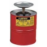 JUSTRITE 10308 Plunger Can,1 Gal.,Galvanized Steel,Red